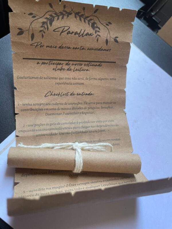 Carta da Parallax com nome escrito à mão